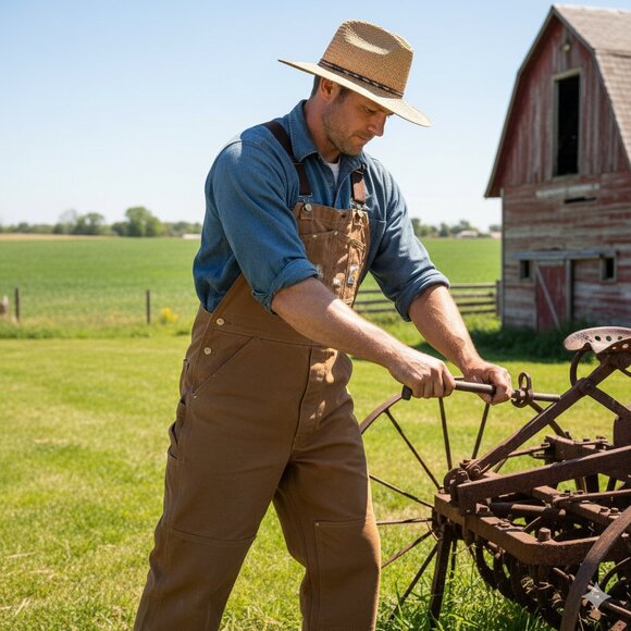Carhartt Men's Bootcut Overalls - Brown - Picture 1 of 5